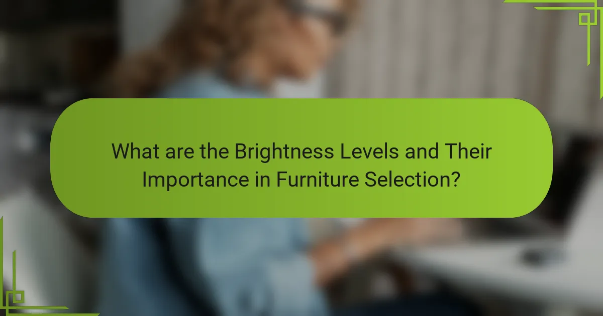What are the Brightness Levels and Their Importance in Furniture Selection?