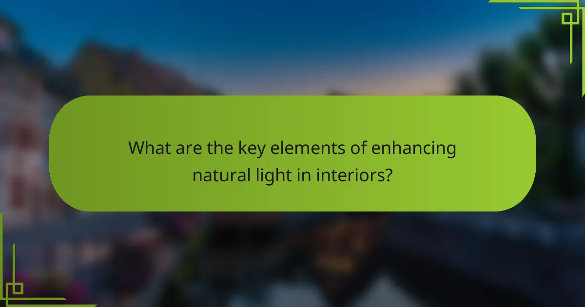 What are the key elements of enhancing natural light in interiors?