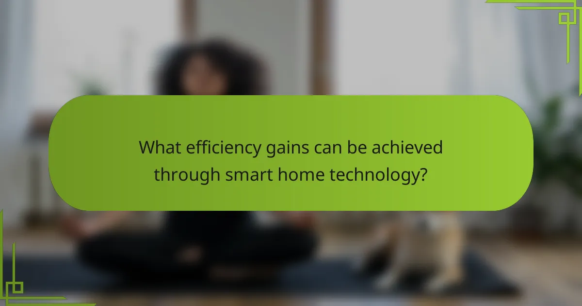 What efficiency gains can be achieved through smart home technology?